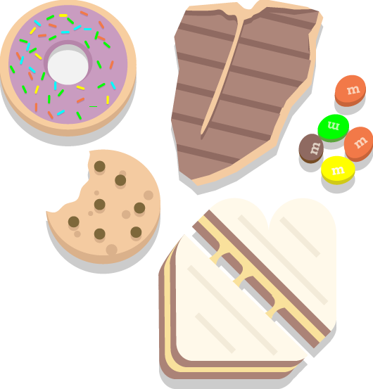 Clean and junk foods